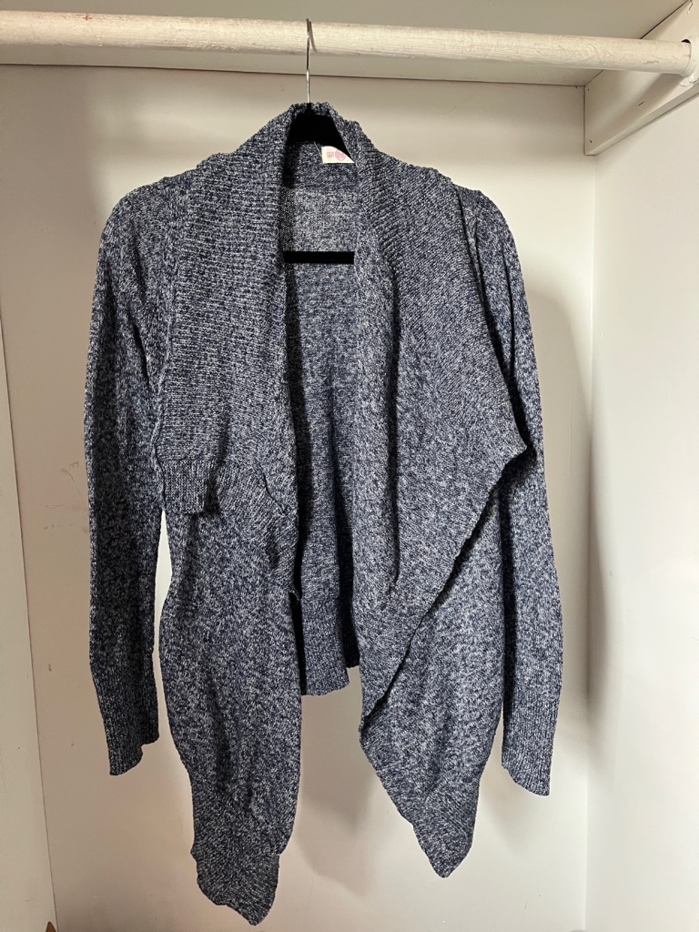 Kohl's Heathered Charcoal Open-Front Knit Cardigan